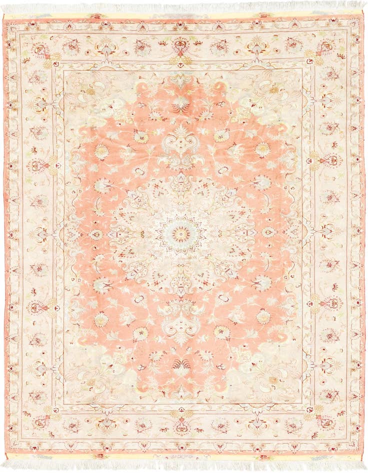 Detail image of 6' 6 x 10' 3 Hand Knotted Tabriz Persian Rug