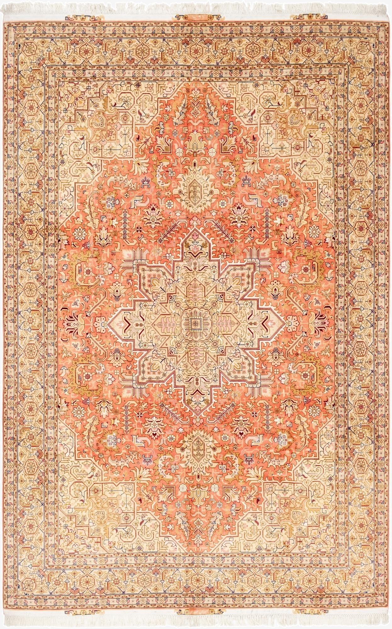 6' 6 x 10' 4  Hand Knotted Tabriz Persian Rug