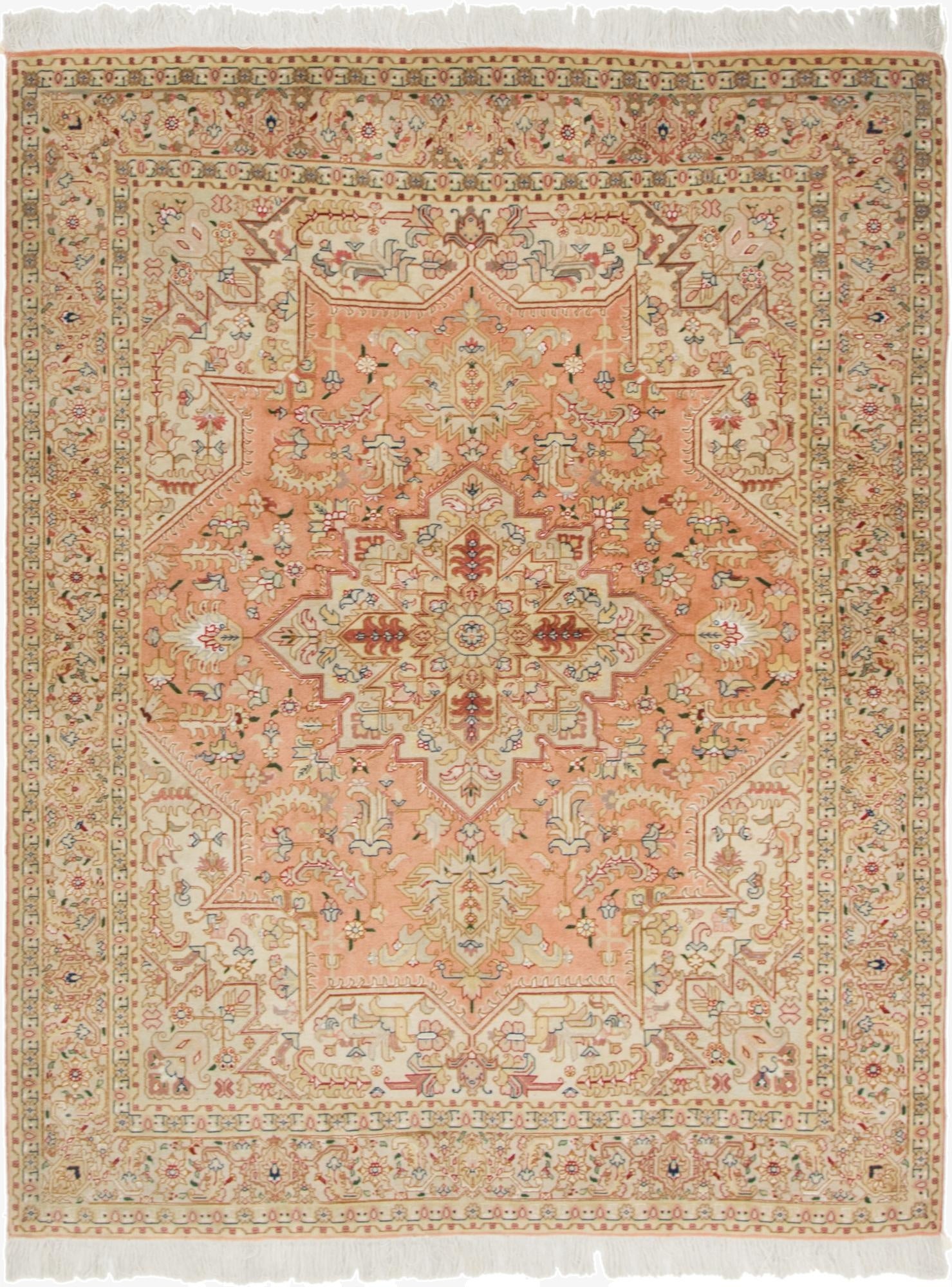 5' 1 x 6' 7  Hand Knotted Tabriz Persian Rug