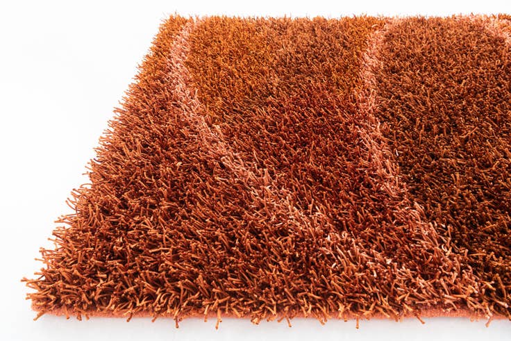 Detail image of 4' 2 x 5' 9 Hand Knotted Two-Tone Shag Rug