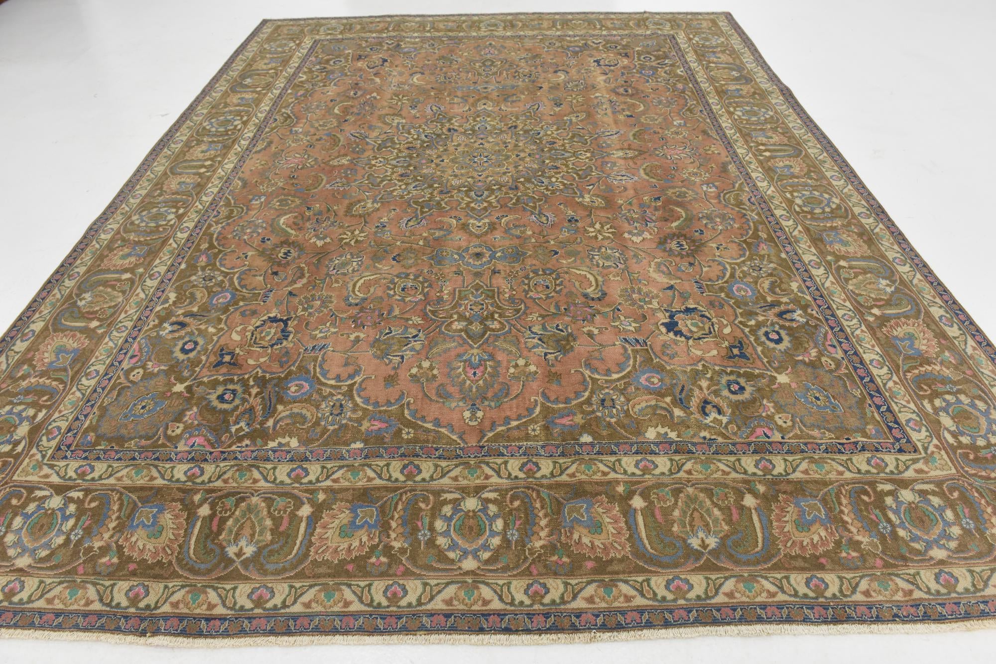 9' 5 x 12' 4 Hand Knotted Ultra Vintage Persian Wool Rug