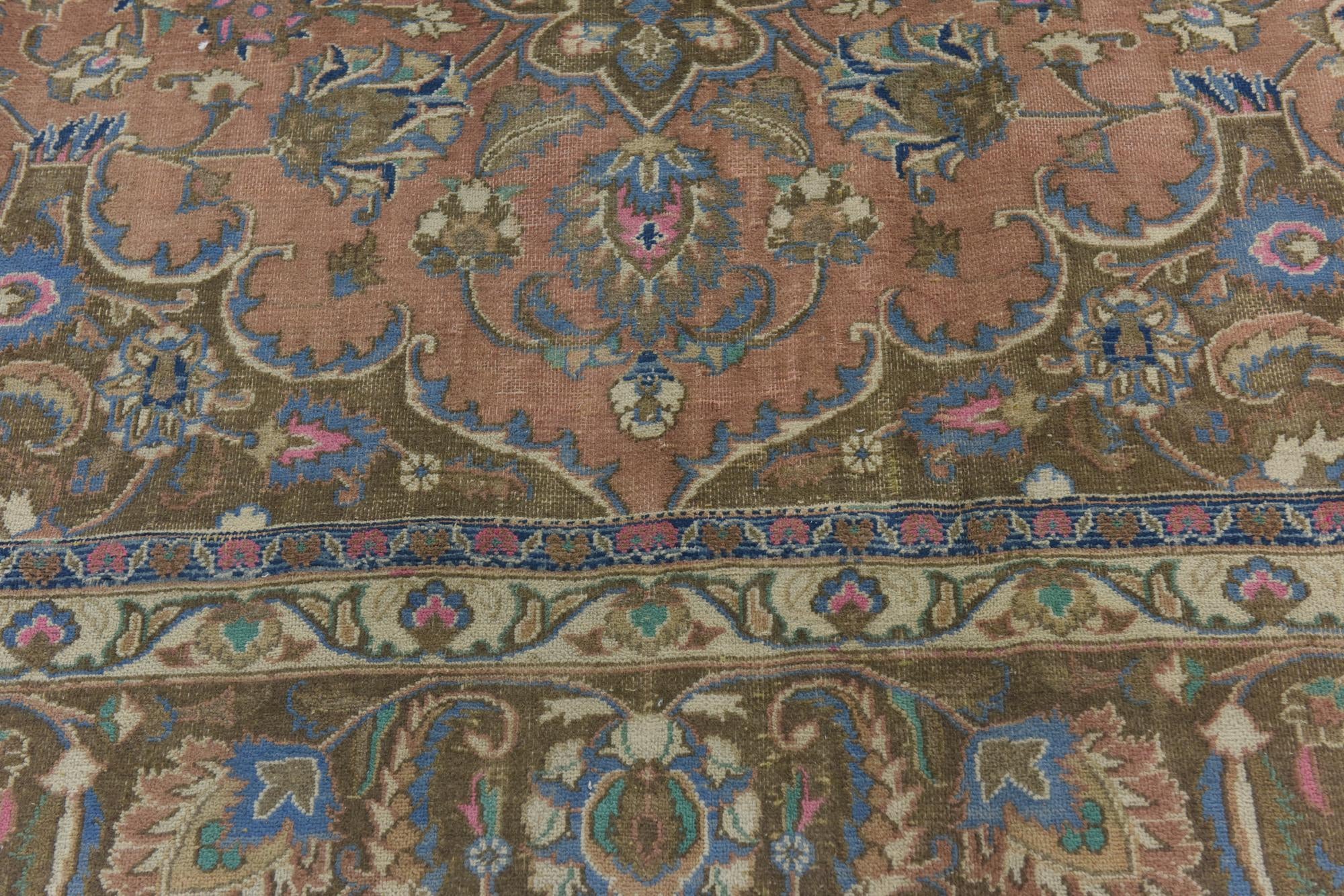 9' 5 x 12' 4 Hand Knotted Ultra Vintage Persian Wool Rug