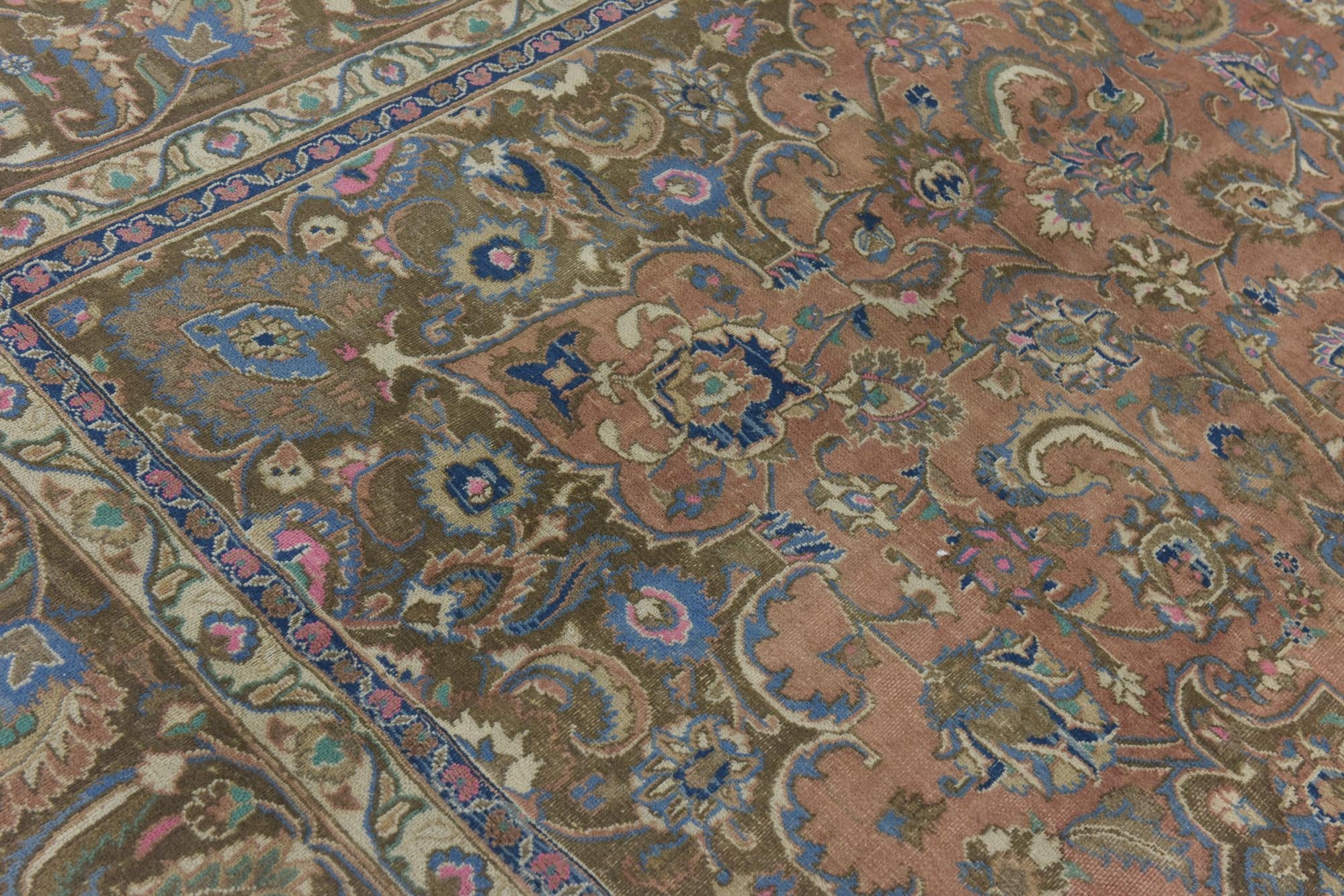 9' 5 x 12' 4 Hand Knotted Ultra Vintage Persian Wool Rug