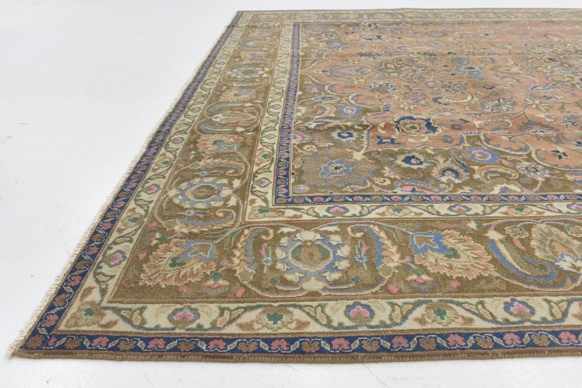 9' 5 x 12' 4 Hand Knotted Ultra Vintage Persian Wool Rug