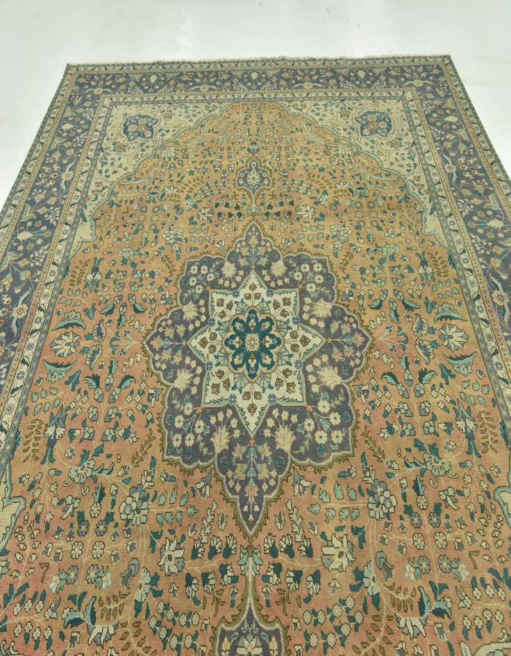 Detail image of 9' 7 x 13' Hand Knotted Ultra Vintage Persian Wool Rug