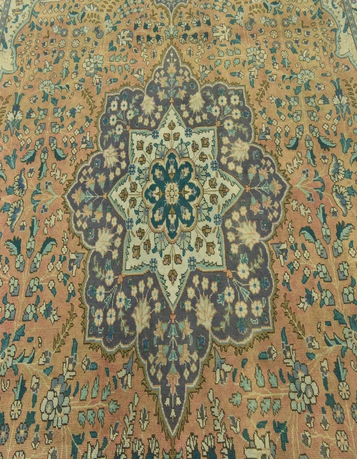 Detail image of 9' 7 x 13' Hand Knotted Ultra Vintage Persian Wool Rug