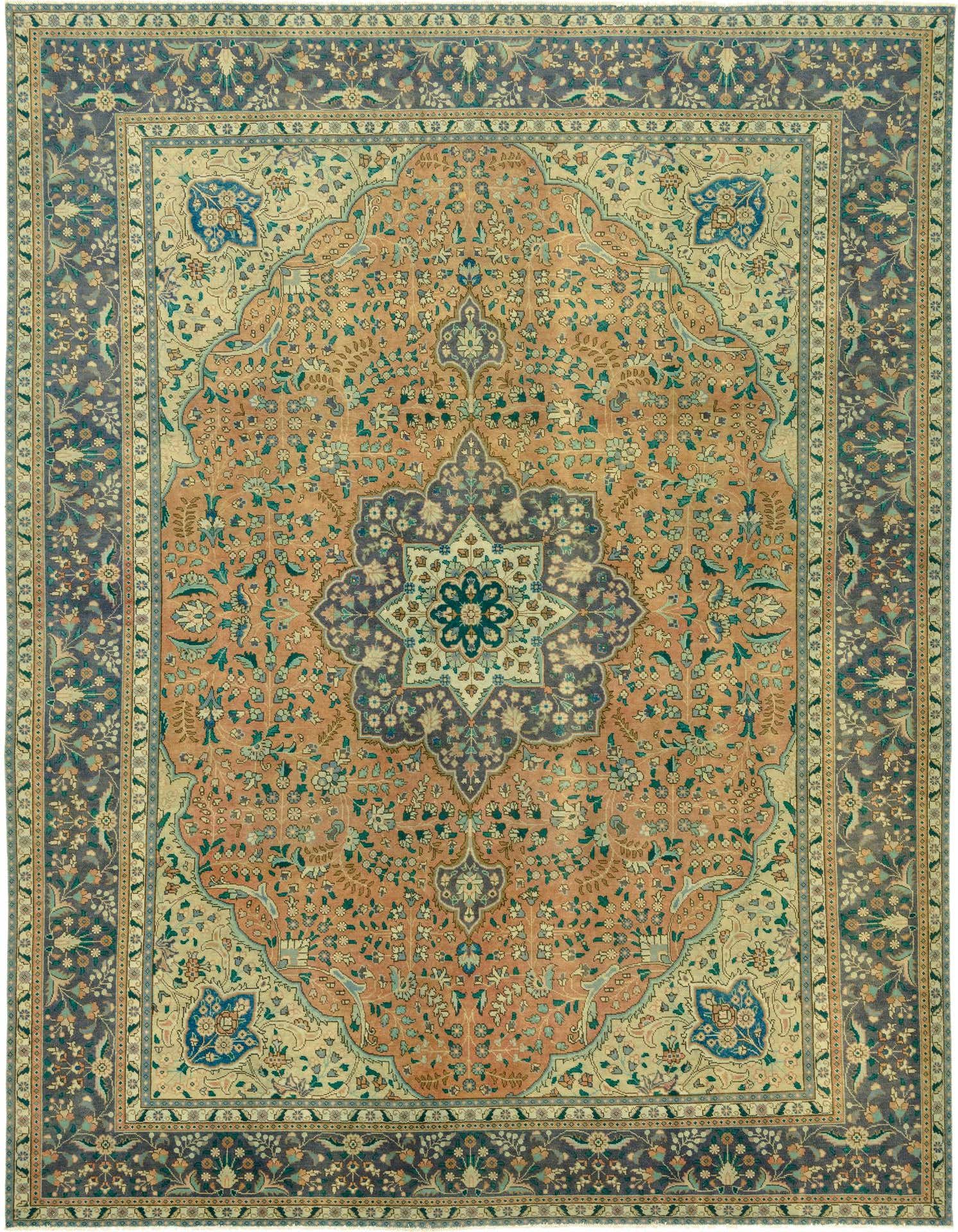 Primary image  9' 7 x 13'  Hand Knotted Ultra Vintage Persian Wool Rug