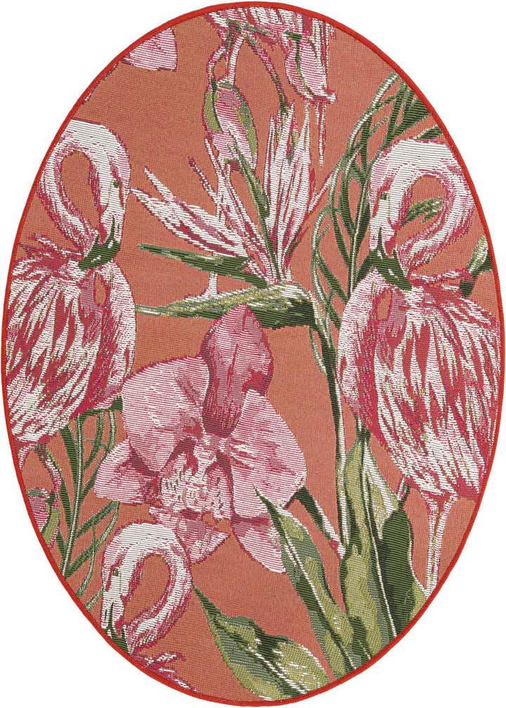 3' x 3' Easy-Clean Botanical Indoor / Outdoor Round Rug