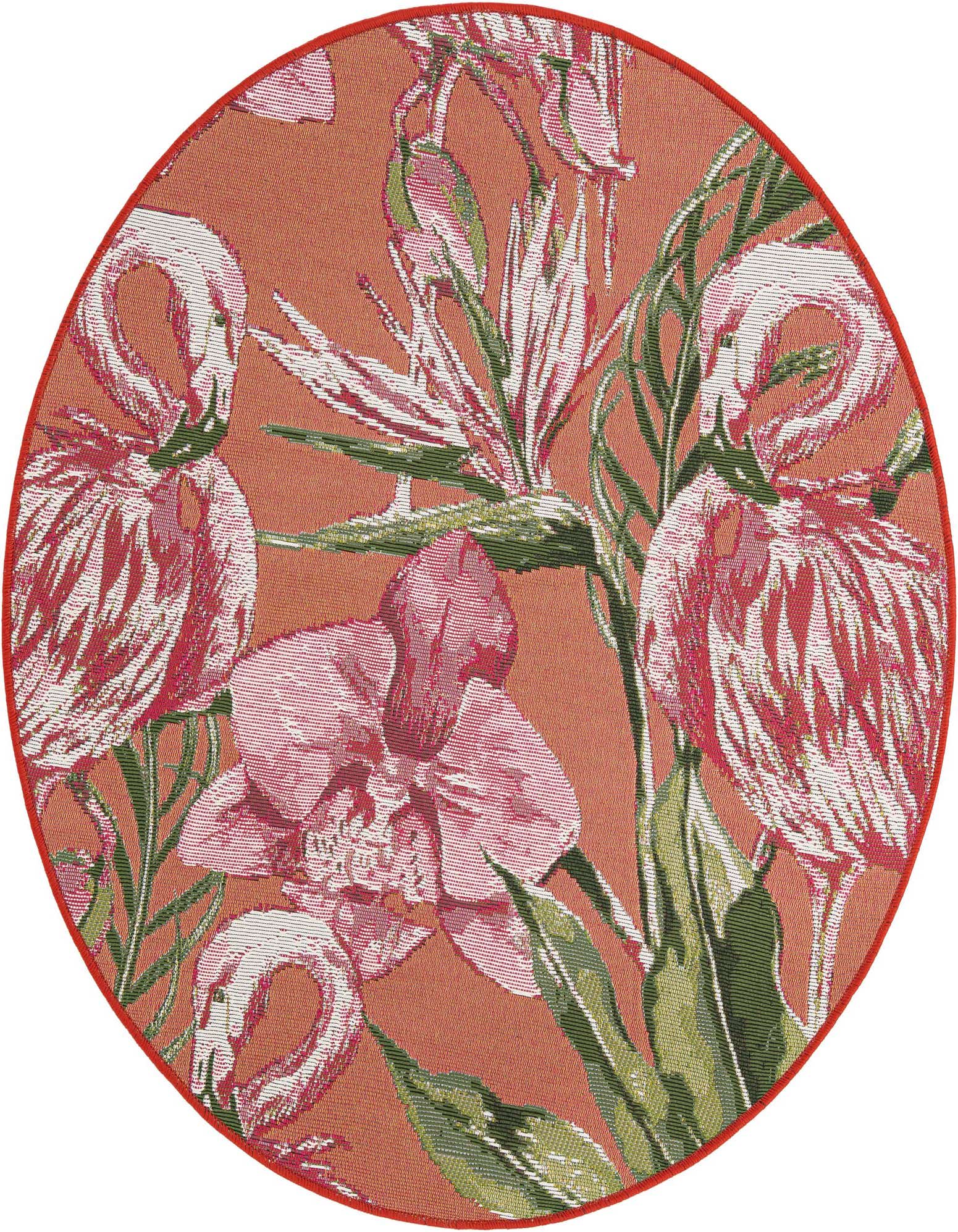 3' x 3' Easy-Clean Botanical Indoor / Outdoor Round Rug