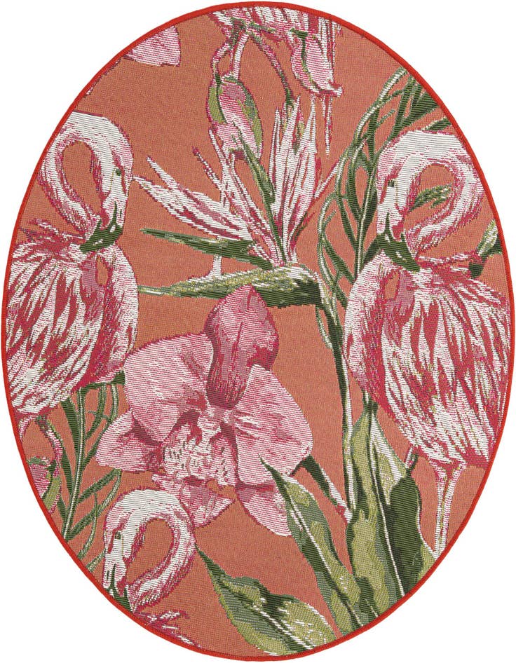 Detail image of 3' x 3' Easy-Clean Botanical Indoor / Outdoor Round Rug