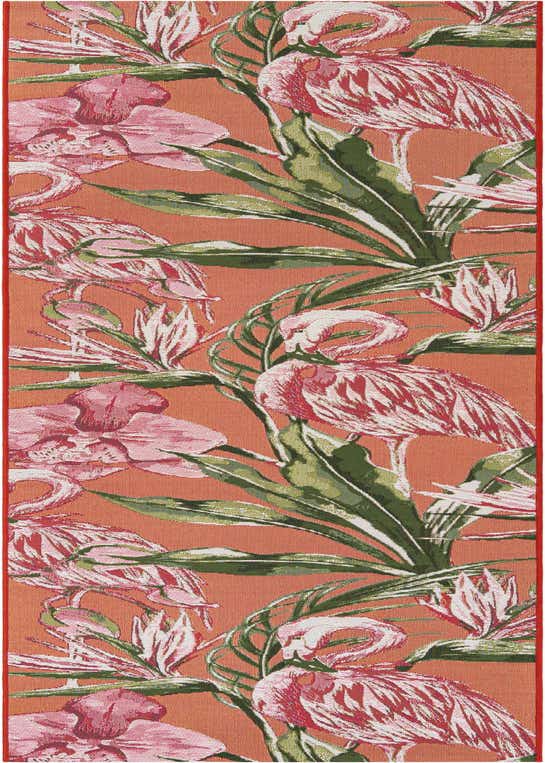 2' 7 x 10' Easy-Clean Botanical Indoor / Outdoor Runner Rug