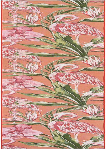 2' 7 x 12' Easy-Clean Botanical Indoor / Outdoor Runner Rug