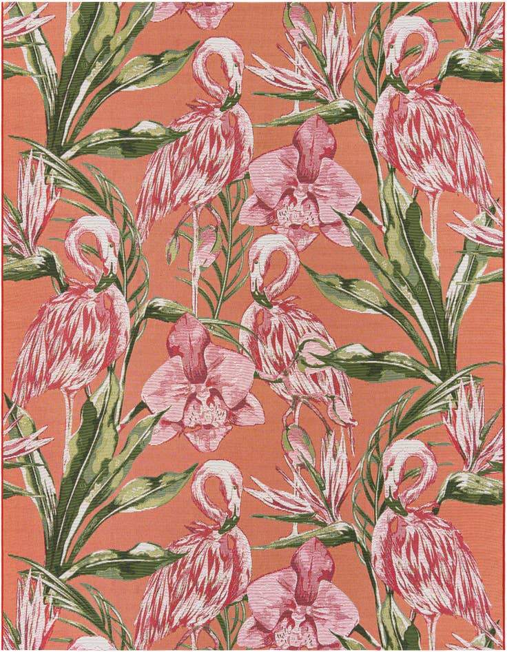Detail image of 7' 10 x 7' 10 Easy-Clean Botanical Indoor / Outdoor Square Rug