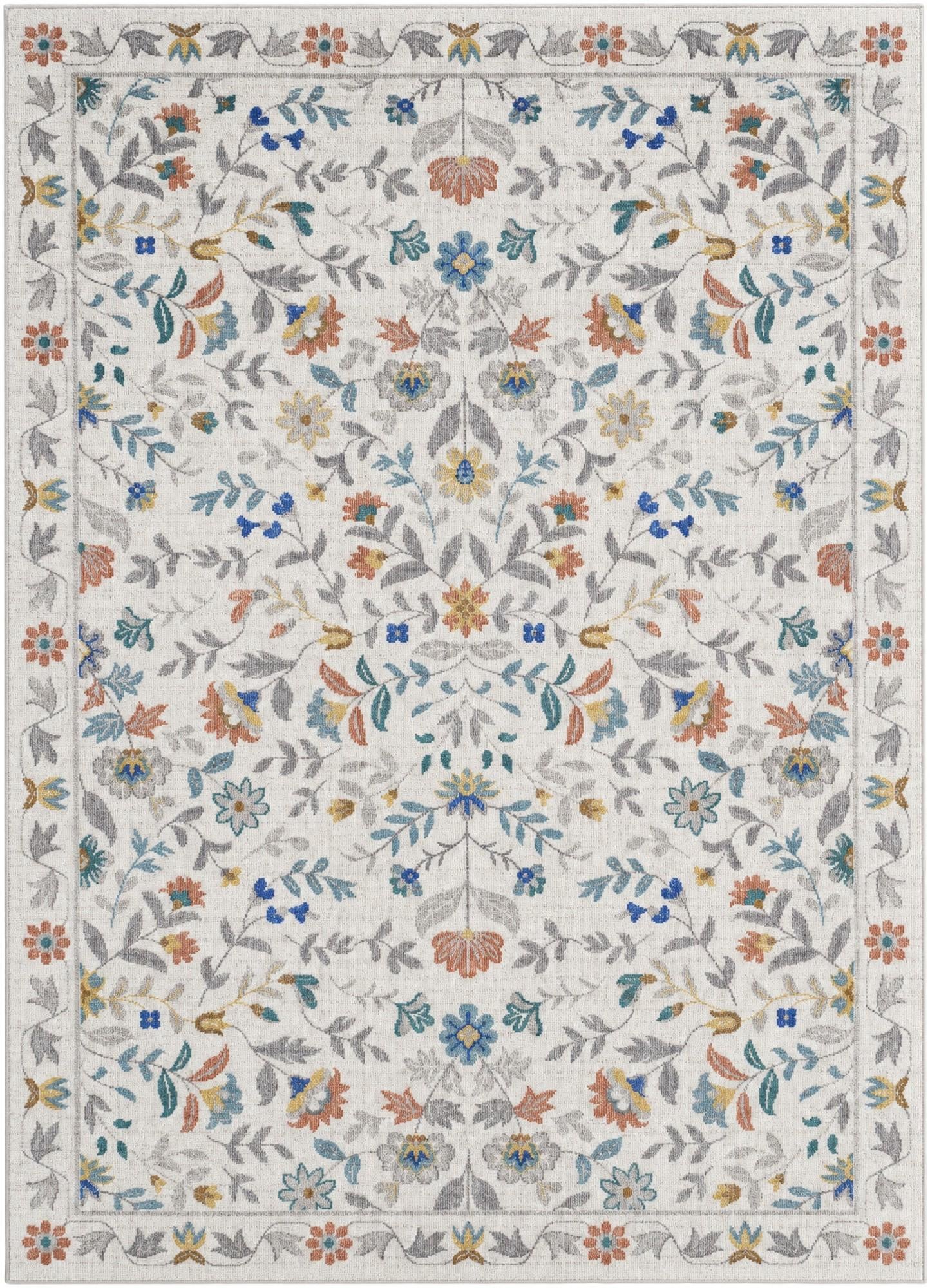 Coriander · Border rug, ivory