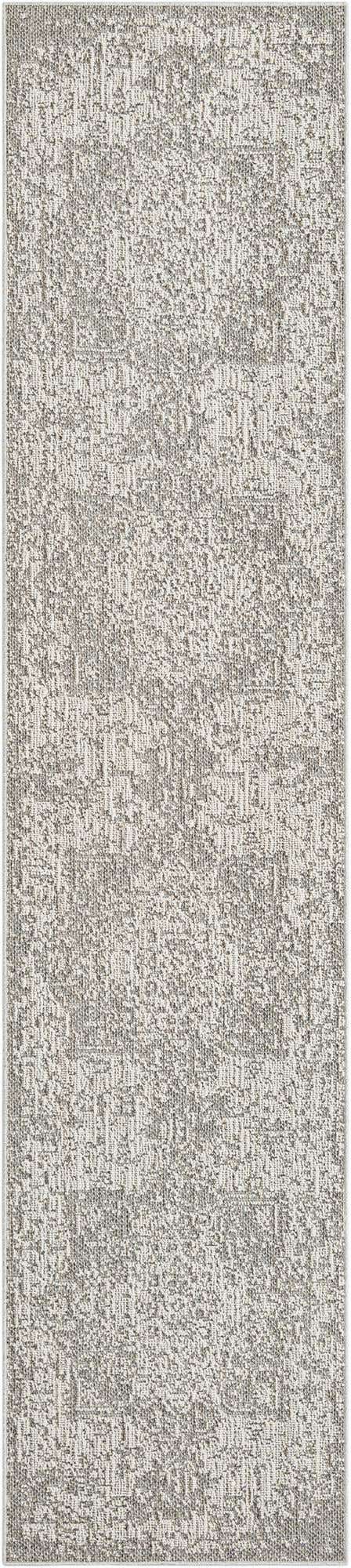 2' 7 x 12' Cotter · Faded medallion Outdoor Rug, gray and cream
