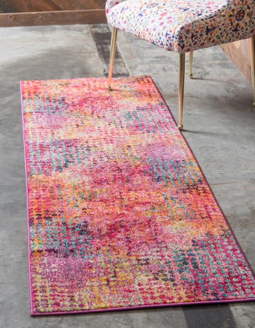 Cotton Candy Washable Spectrum Runner Rug