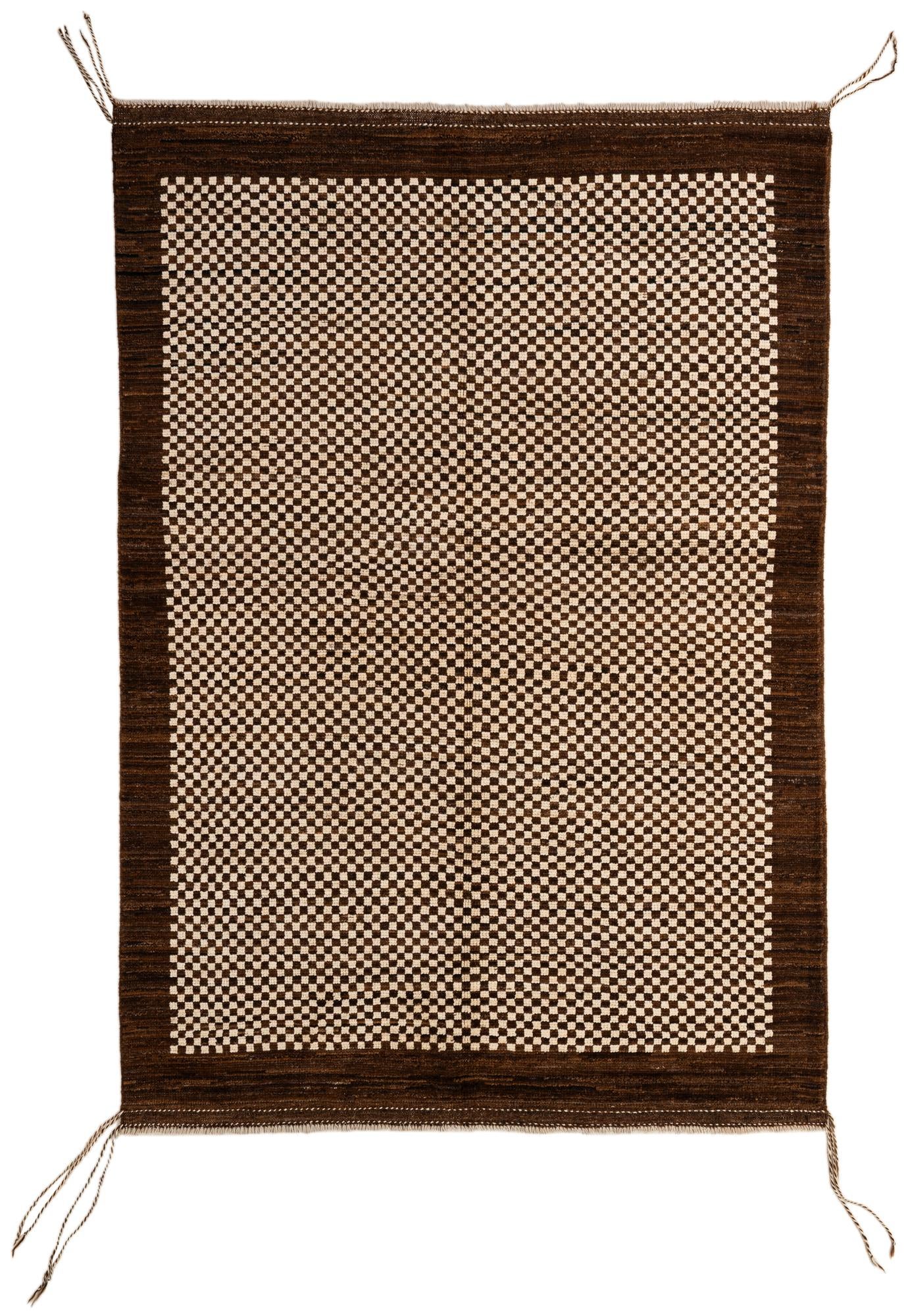 4' 10 x 6' 8 Hand Knotted Moroccan Wool Rug