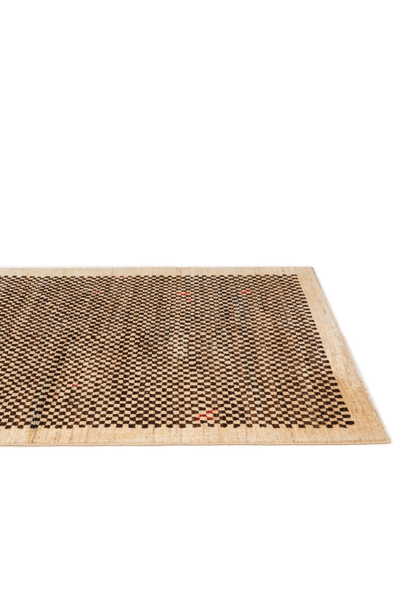 4' 11 x 6' 4 Hand Knotted Moroccan Wool Rug