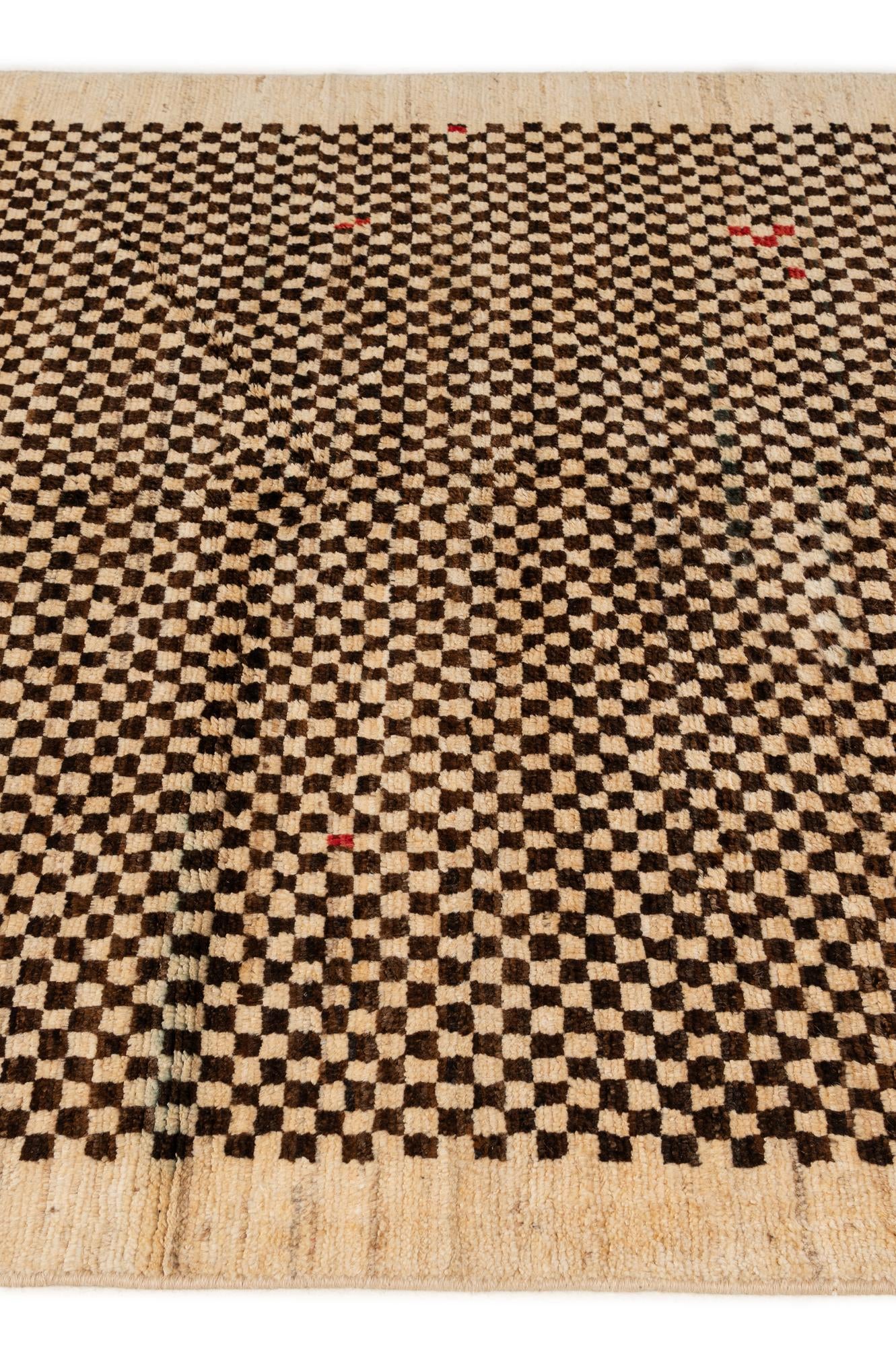 4' 11 x 6' 4 Hand Knotted Moroccan Wool Rug