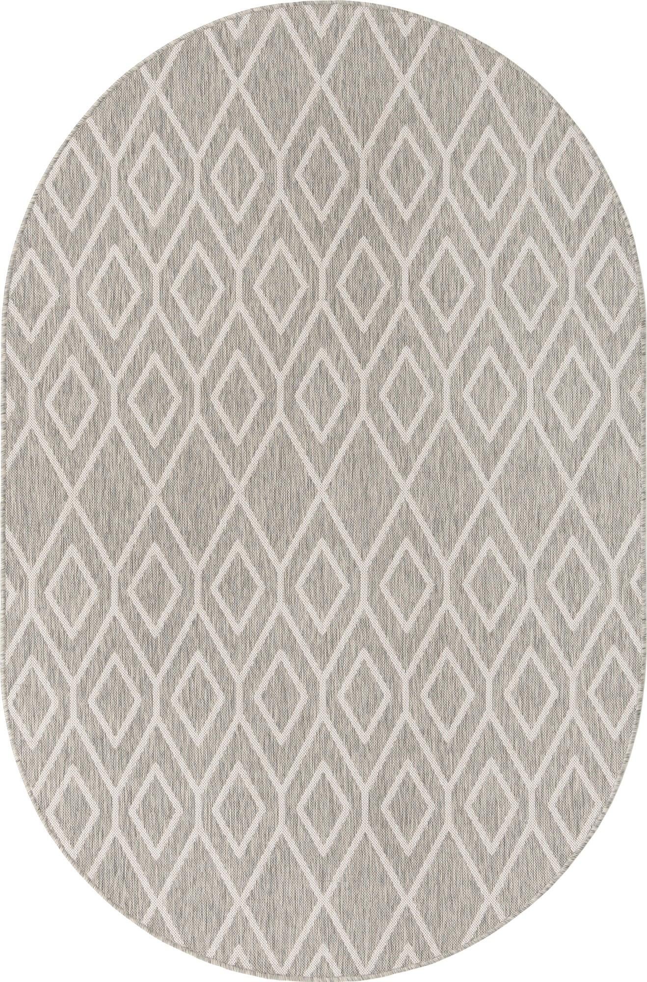 5' 3 x 8' Easy-Clean Jill Zarin Turks and Caicos Indoor / Outdoor Oval Rug