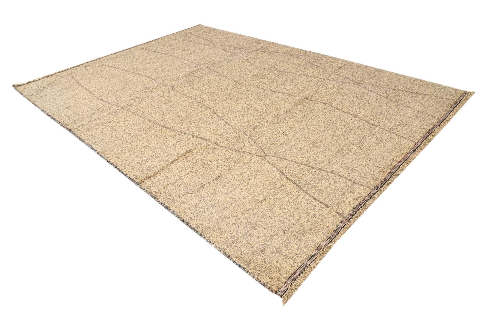9' x 12' 7 Hand Knotted Moroccan Wool Rug