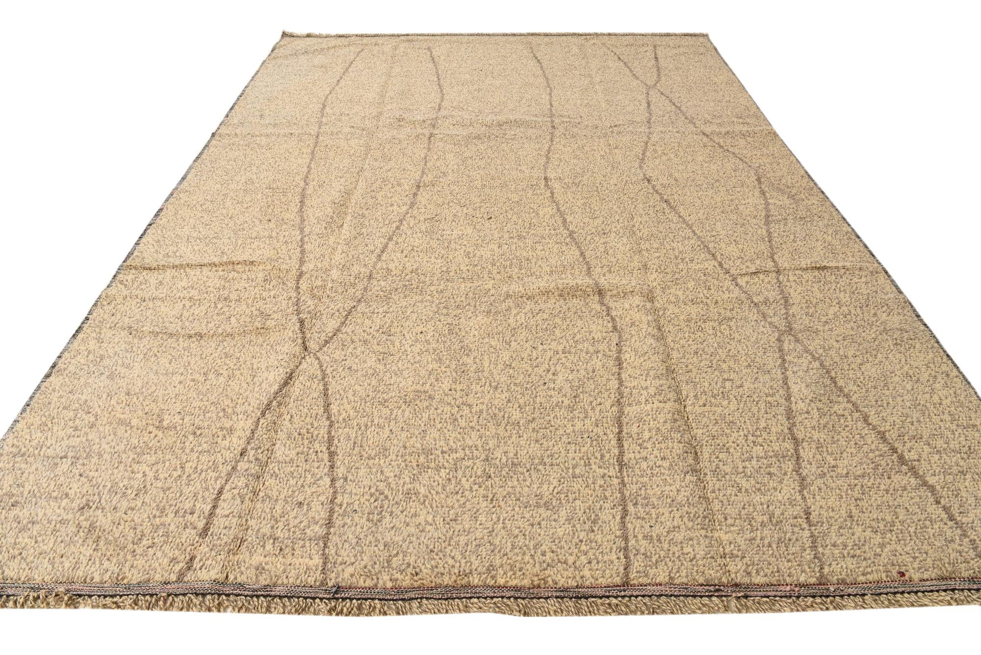 9' x 12' 7 Hand Knotted Moroccan Wool Rug