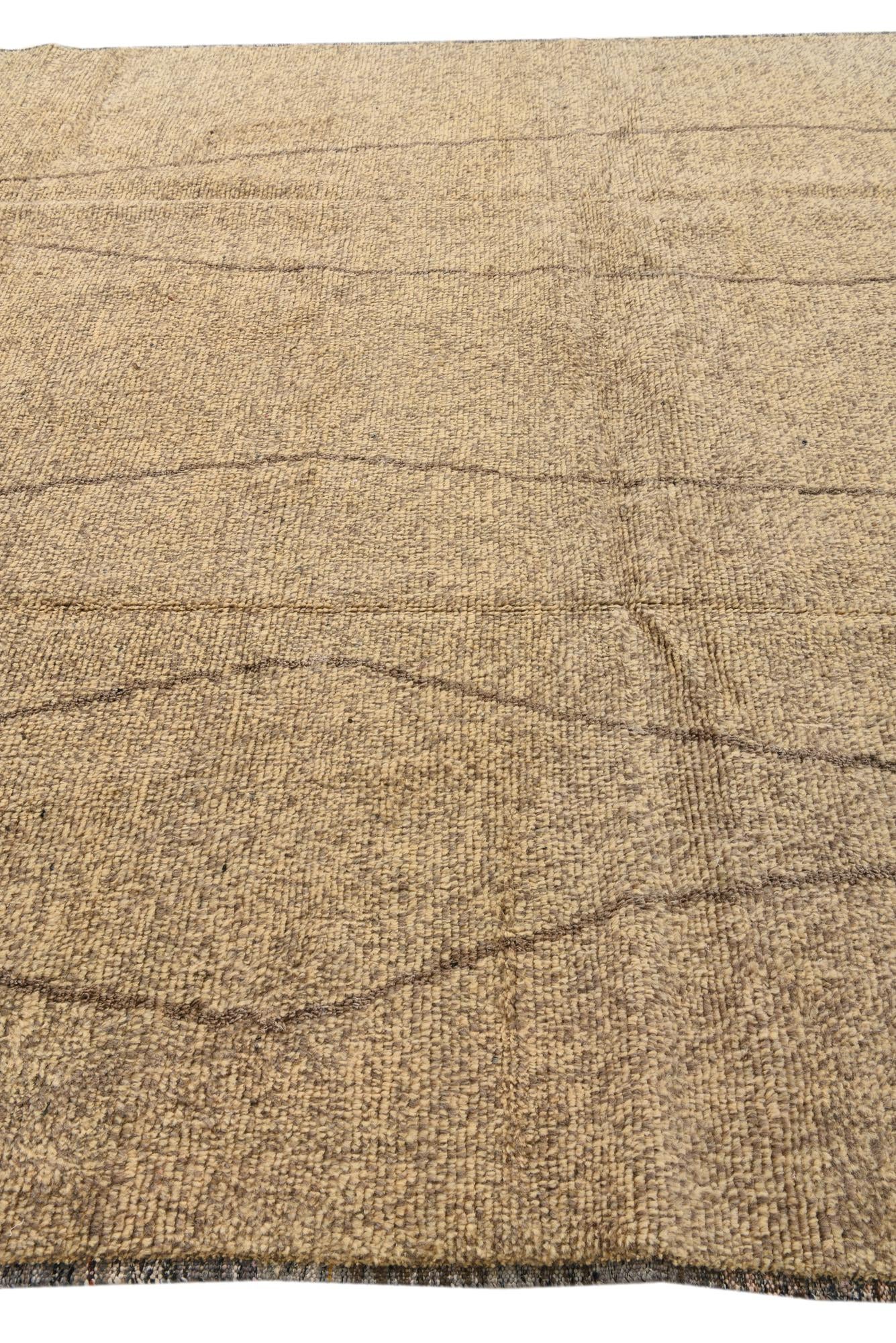 9' x 12' 7 Hand Knotted Moroccan Wool Rug