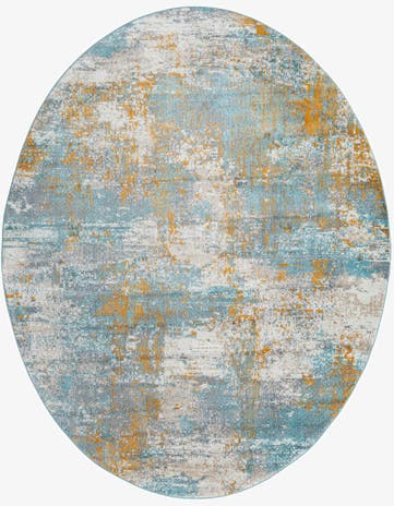 Cream Blue Paragon Oval Rug