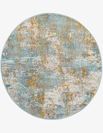 Cream Blue Paragon Round Rug