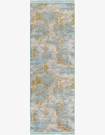 Cream Blue Paragon Runner Rug