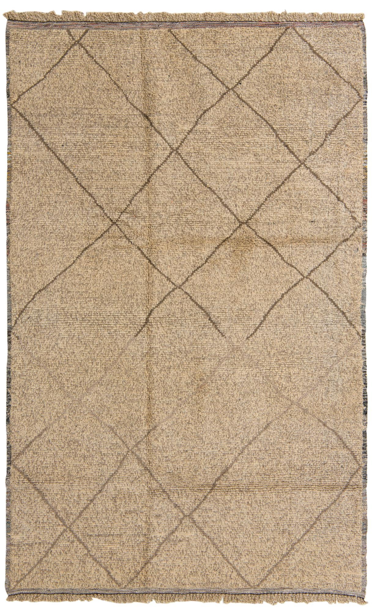 6' 2 x 9' 8 Hand Knotted Moroccan Wool Rug