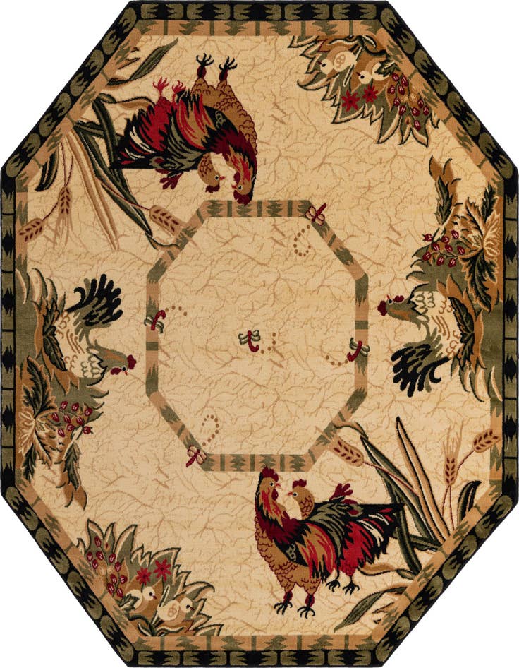 Detail image of 7' 10 x 7' 10 Country Octagon Rug