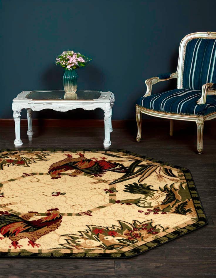 Detail image of 7' 10 x 7' 10 Country Octagon Rug