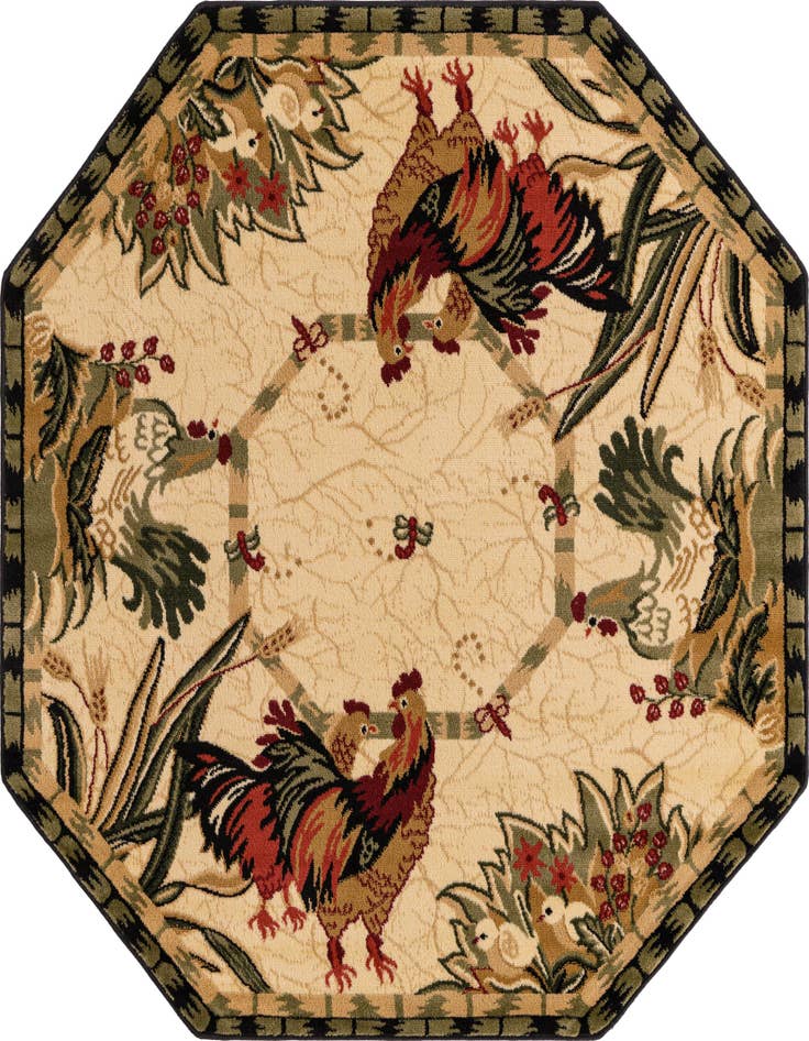 Detail image of 5' 3 x 5' 3 Country Octagon Rug