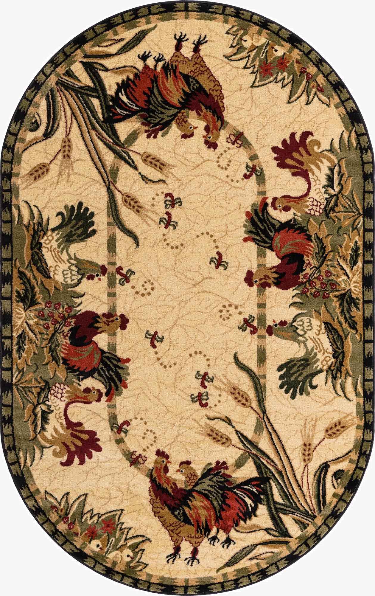 5' 3 x 8' Country Oval Rug