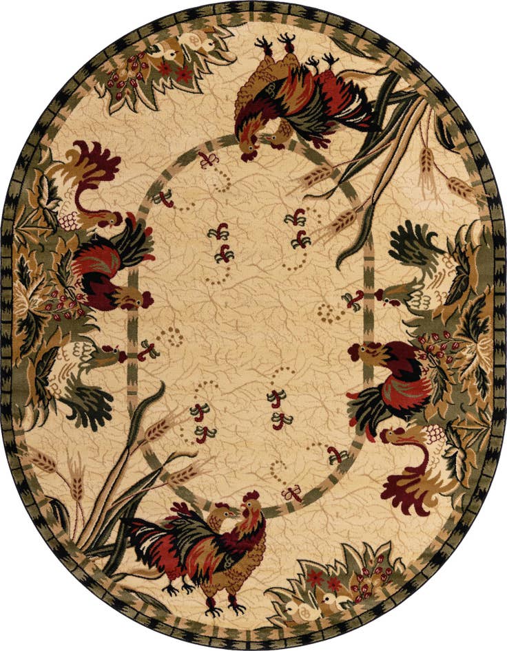 Detail image of 7' 10 x 10' Pastoral Oval Rug