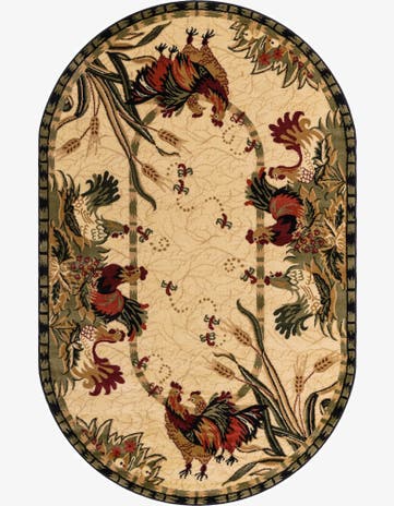 5' 3 x 8' Pastoral Oval Rug