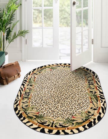 Cream Savannah Oval Rug