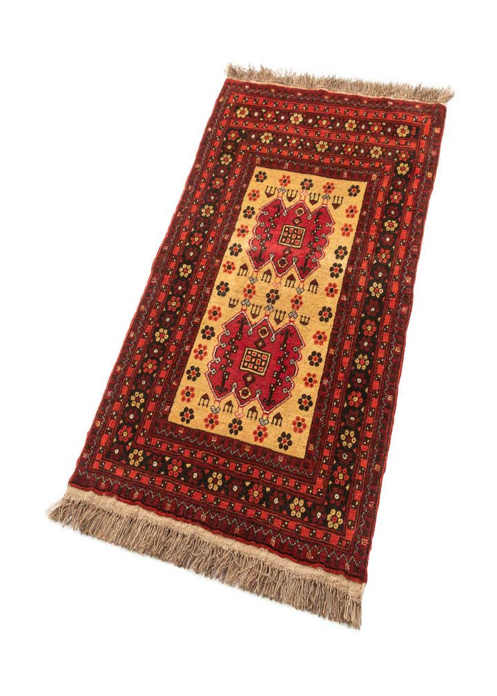 3' x 4' 8 Hand Knotted Afghan Akhche Wool Rug