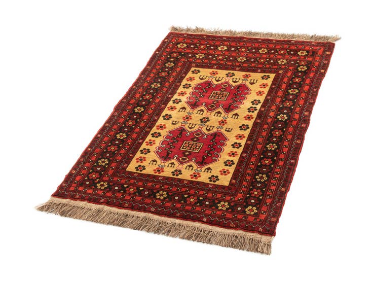 Detail image of 3' x 4' 8 Hand Knotted Afghan Akhche Wool Rug