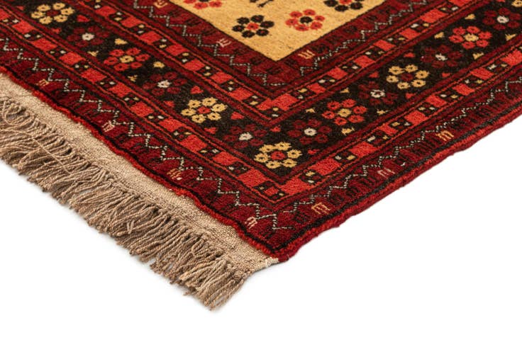 Detail image of 3' x 4' 8 Hand Knotted Afghan Akhche Wool Rug