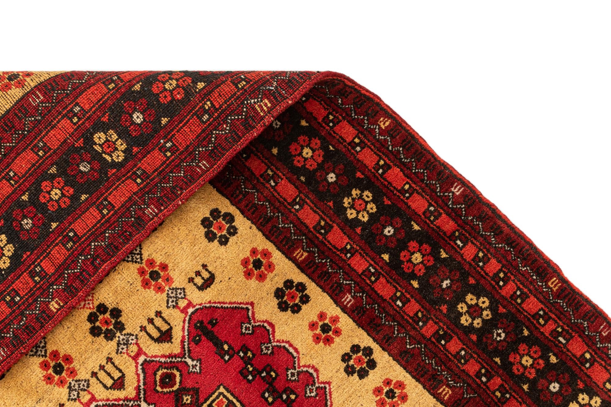 3' x 4' 8 Hand Knotted Afghan Akhche Wool Rug