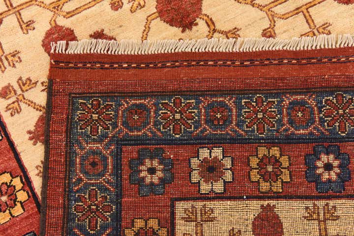 4' 1 x 6' 8 Hand Knotted Afghan Ersari Wool Rug