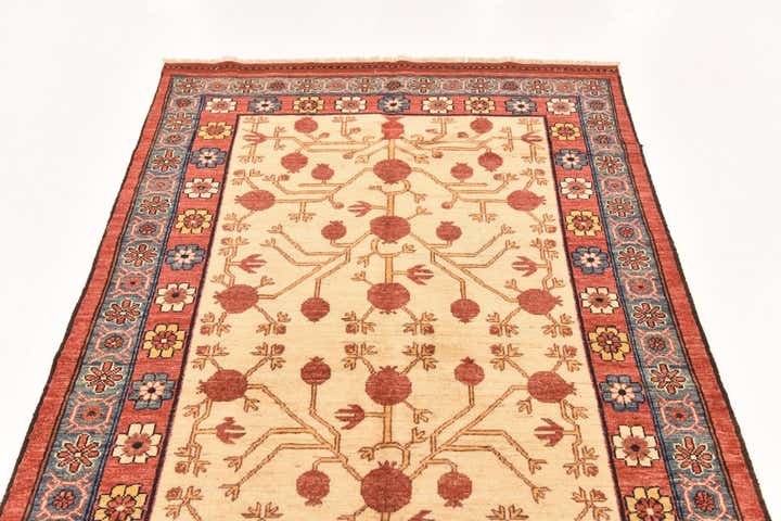 4' 1 x 6' 8 Hand Knotted Afghan Ersari Wool Rug