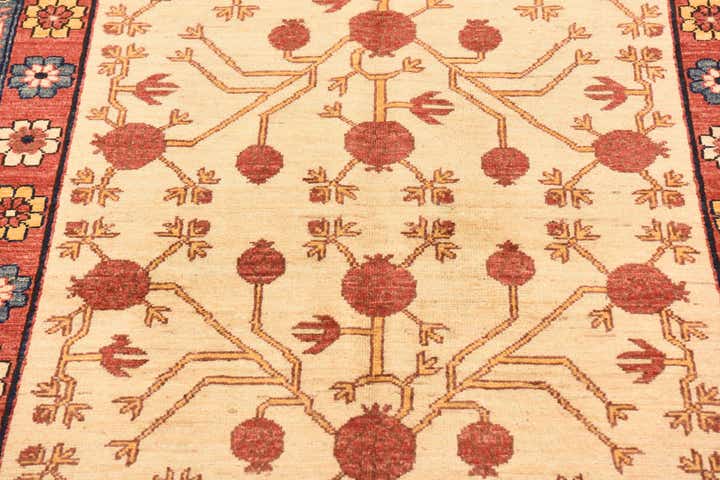 4' 1 x 6' 8 Hand Knotted Afghan Ersari Wool Rug
