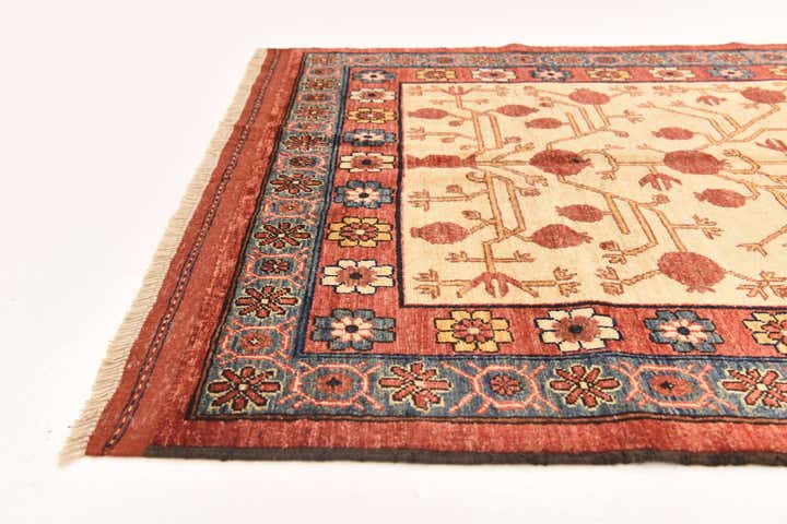 4' 1 x 6' 8 Hand Knotted Afghan Ersari Wool Rug