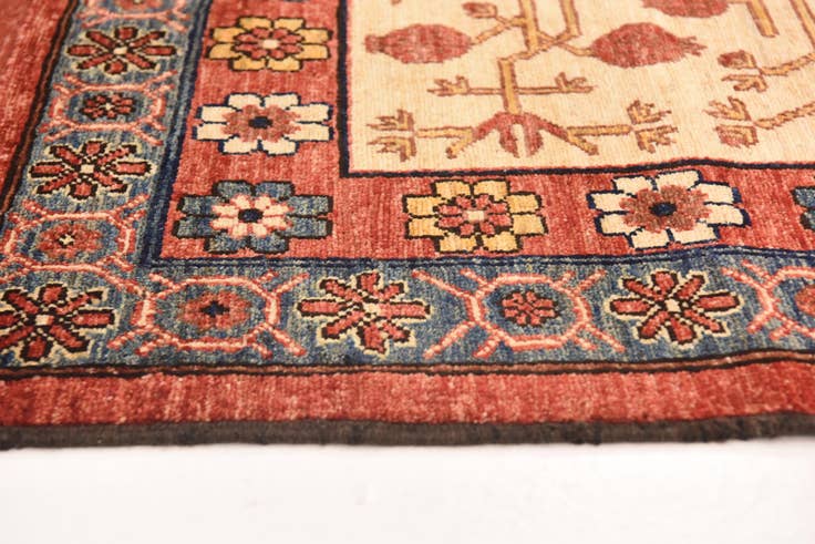 Detail image of 4' 1 x 6' 8 Hand Knotted Afghan Ersari Wool Rug