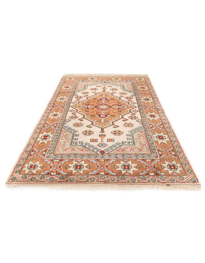 4' 4 x 6' 8 Hand Knotted Anatolian Oriental Wool Rug