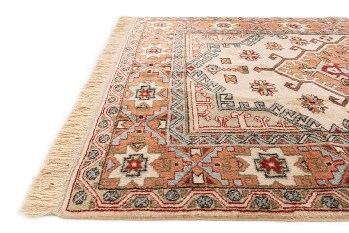 4' 4 x 6' 8 Hand Knotted Anatolian Oriental Wool Rug