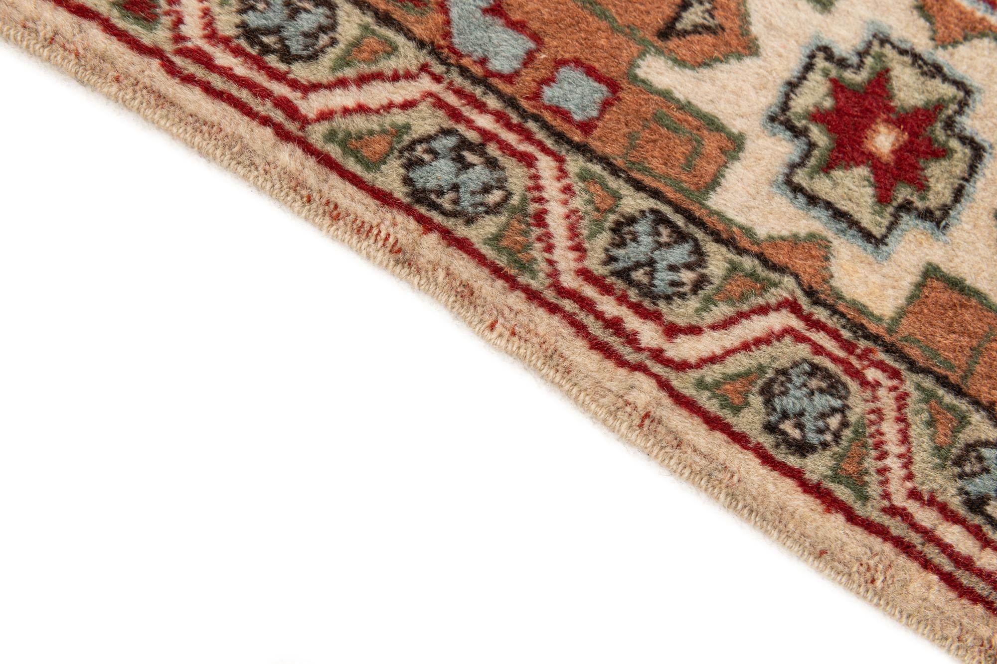 4' 4 x 6' 8 Hand Knotted Anatolian Oriental Wool Rug
